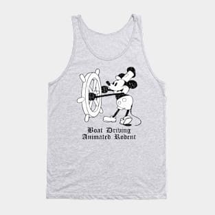 Boat Driving Animated Rodent Tank Top